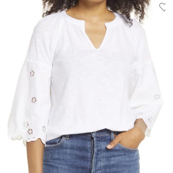 Caslon‎ Eyelet Detail Knit Top NWOT $49 - Picture 1 of 4